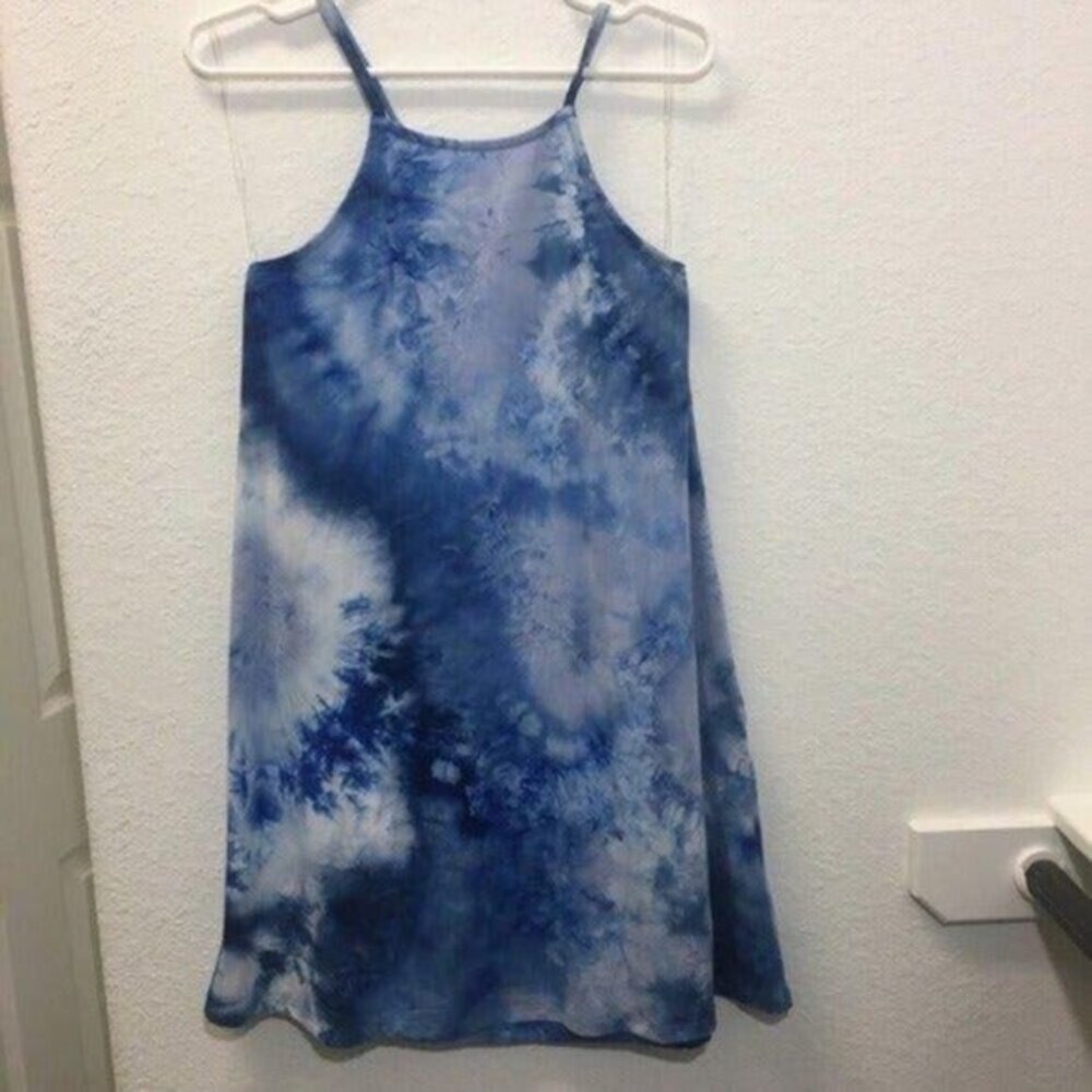 Vintage Refresh Dress Tie Dyed Halter Blue NWT